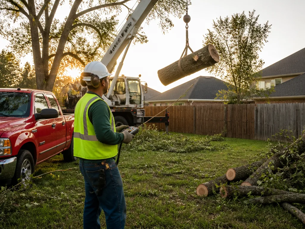 Crane-Assisted Tree Removal